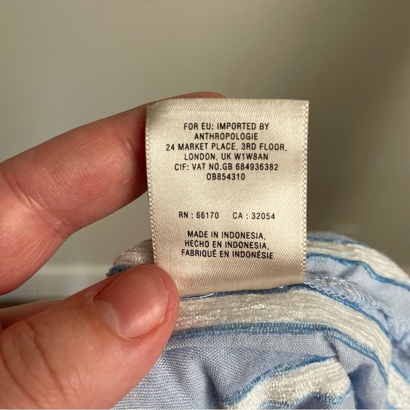 Anthropologie Building 18 South Seas Tunic Blue Striped Tie Waist Size 12 - Picture 9 of 10